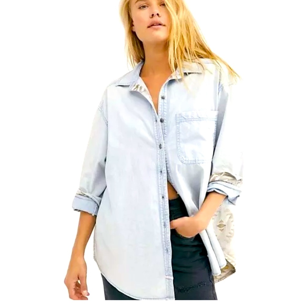 Free People Denim Shirt - Picture 3 of 7
